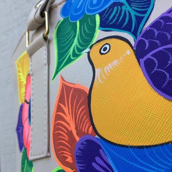 Hand Painted Mexican Tote Bag - Picture 2 of 4